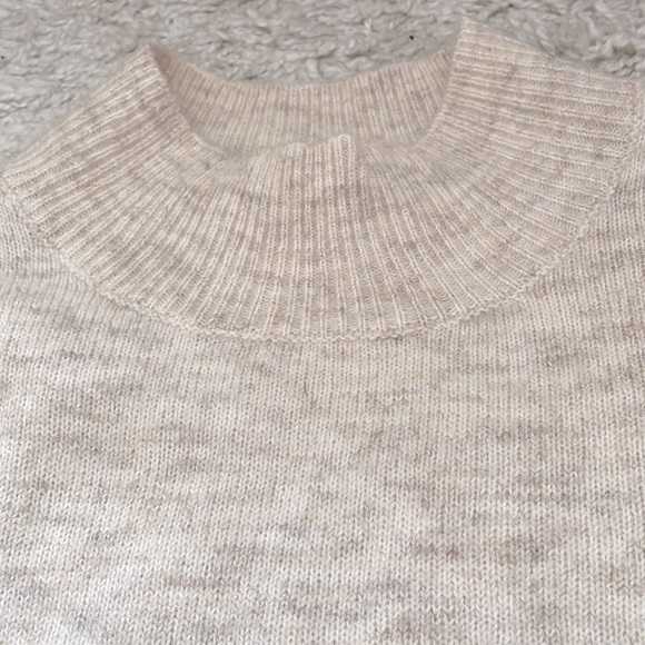 Kohls, Oatmeal mockneck sweater with attached button down shirt/ layered look - Picture 3 of 6